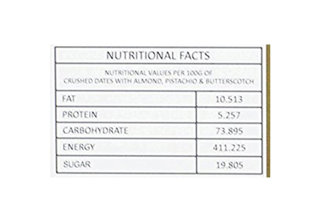 Ambrosia Delicatessen Crushed Dates With Almond, Pistachio & Butterscotch   Box  250 grams